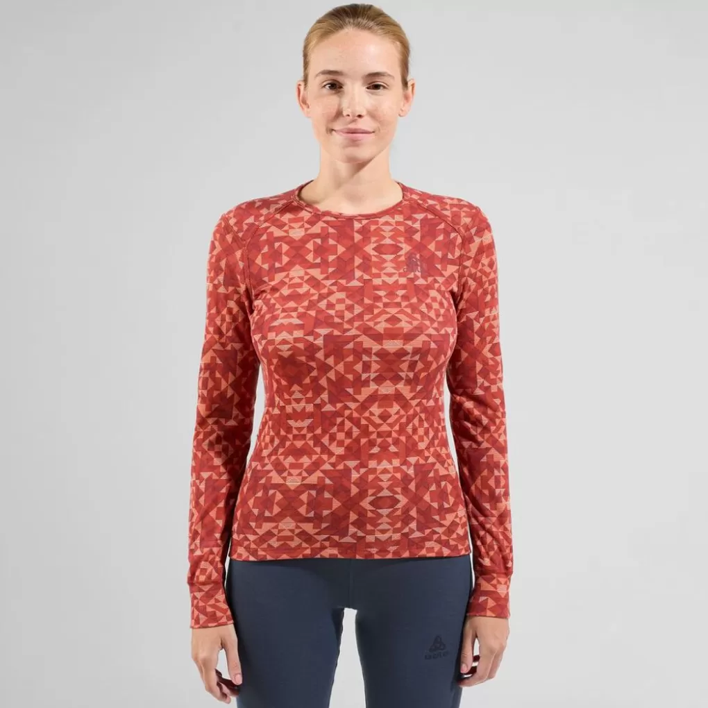 Odlo Active Warm Graphic Longsleeve Basislaag Cinnabar Clearance