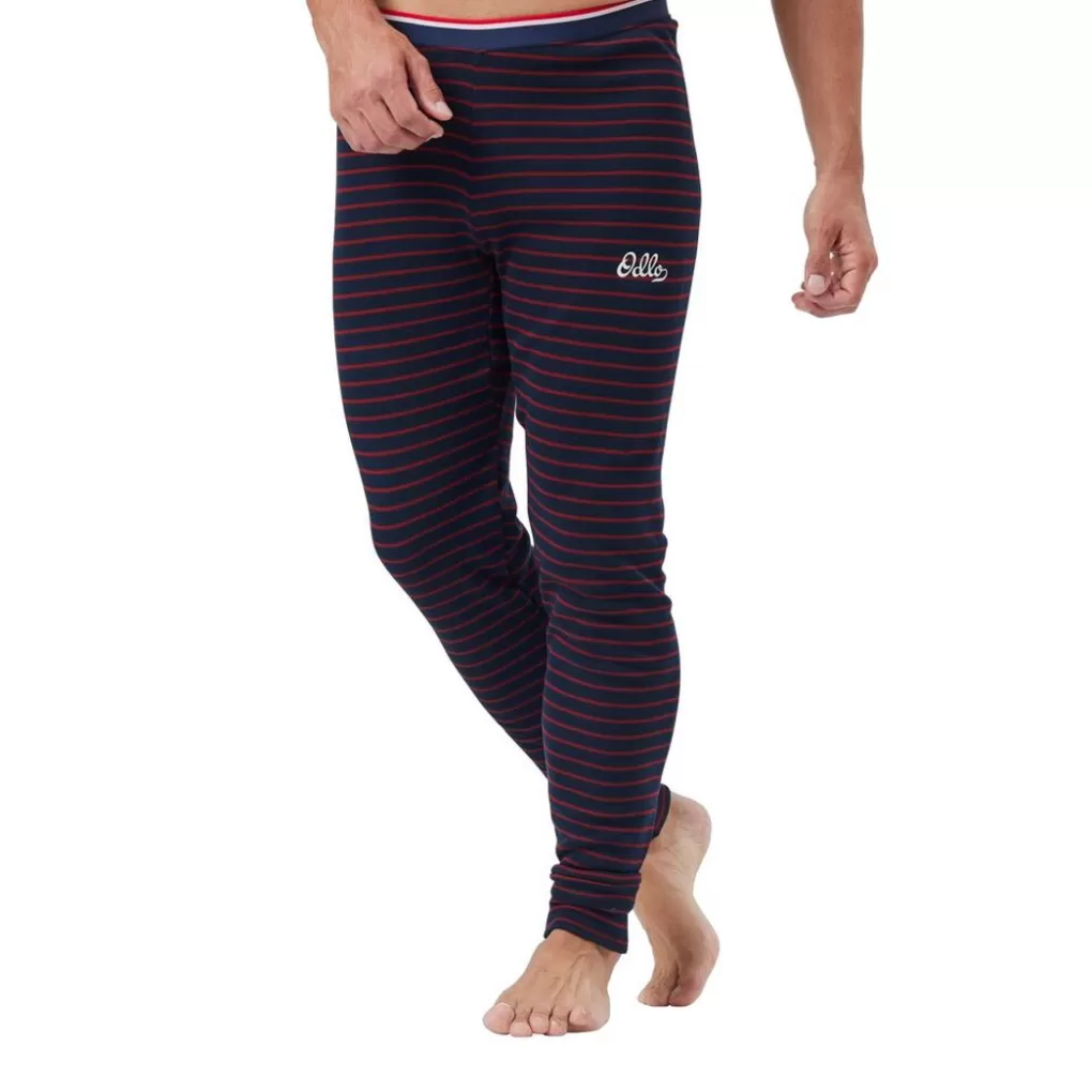 Odlo Active Warm Originals Stripe Broek Dark Sapphire - Sundried Tomato Store