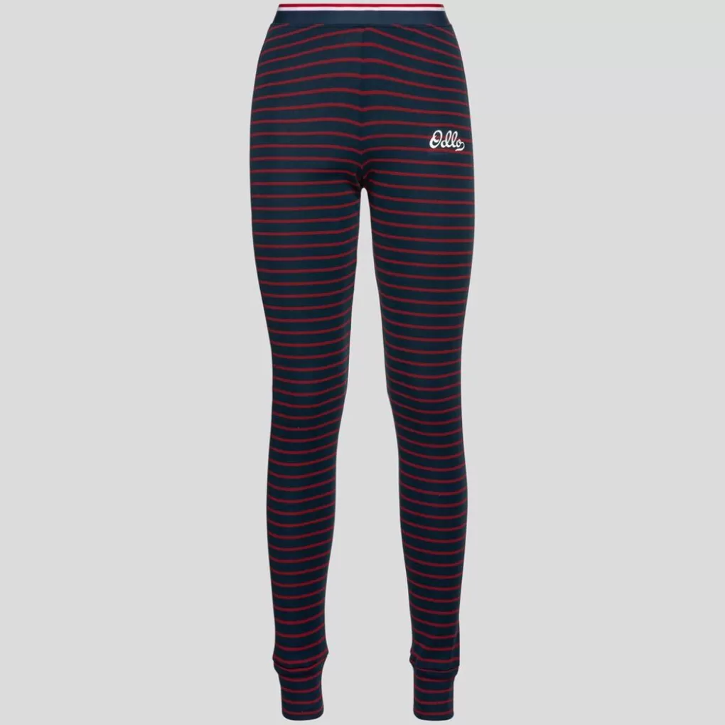 Odlo Active Warm Originals Stripe Broek Dark Sapphire - Sundried Tomato Clearance