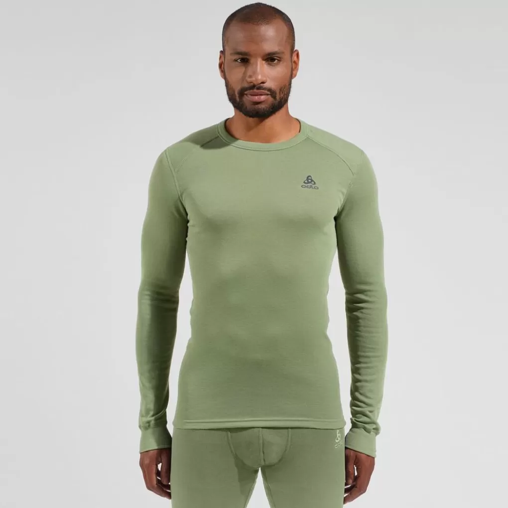 Odlo Active Warm-Basislaagtop Met Lange Mouwen Voor Heren Matte Green New