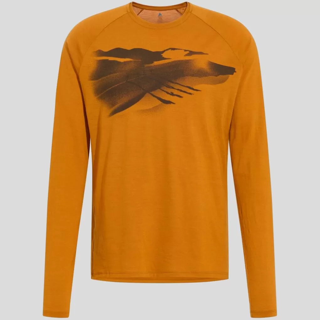 Odlo Ascent 365 Merino 200 Breaking Trail Graphic Longsleeve Honey Ginger Best Sale