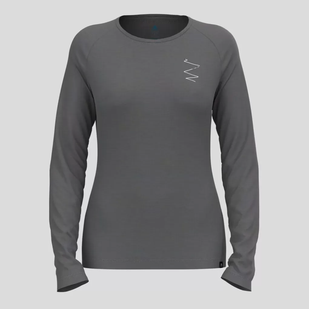 Odlo Ascent 365 Merino 200 Breaking Trail Graphic Longsleeve Grey Melange Best Sale