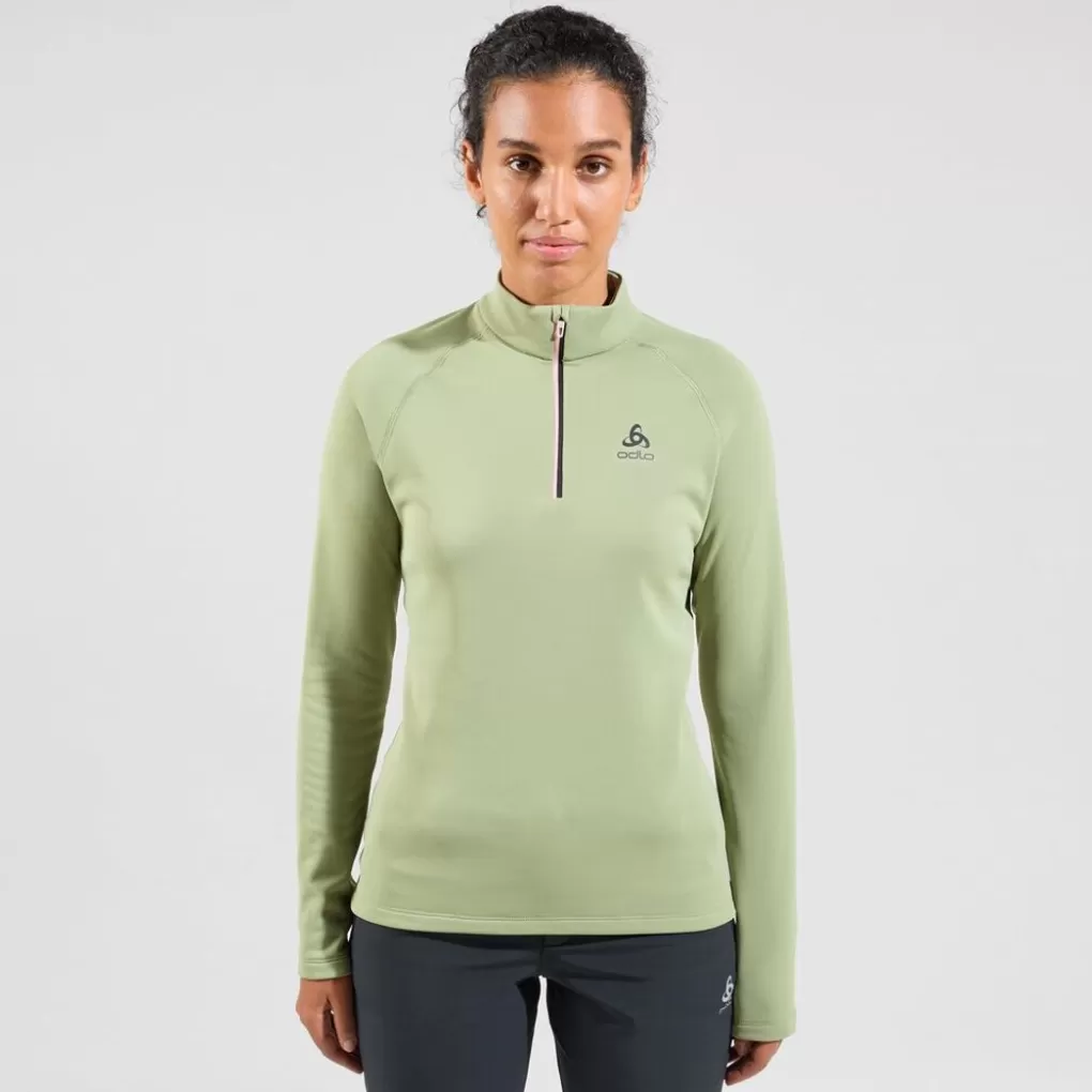 Odlo Besso Mid Layer Met Lange Mouwen En Halve Rits Matte Green Shop