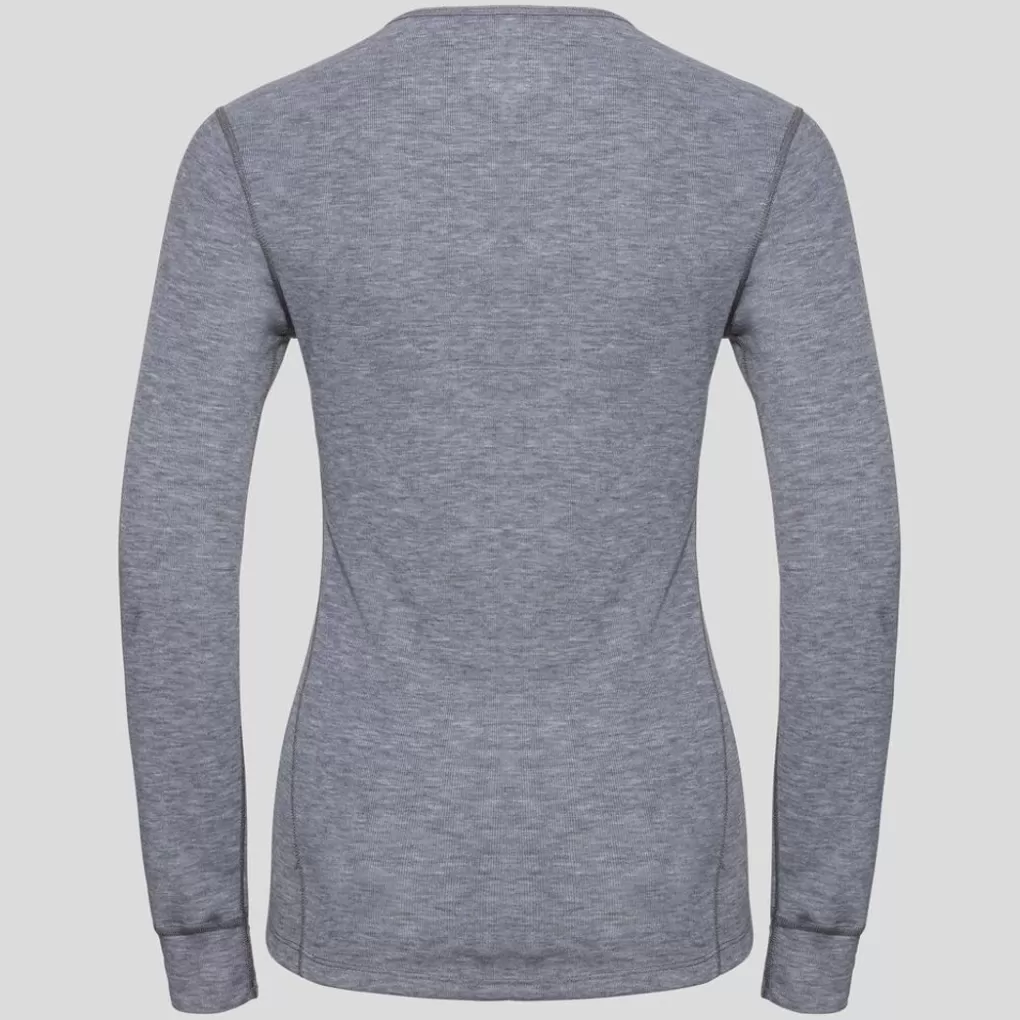 Odlo Damen Active Warm FunktionsUnterwäsche Langarm-Shirt Grey Melange Outlet