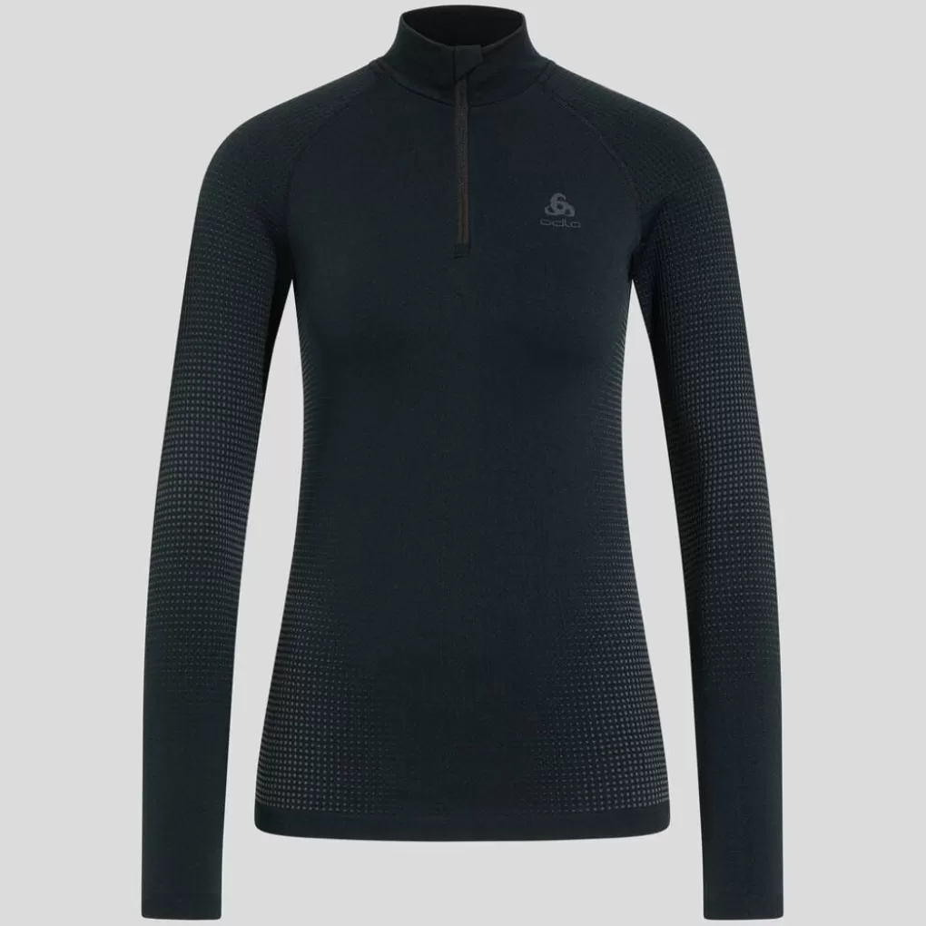 Odlo Damen Performance Warm Base Layer Black - New Odlo Graphite Grey Hot