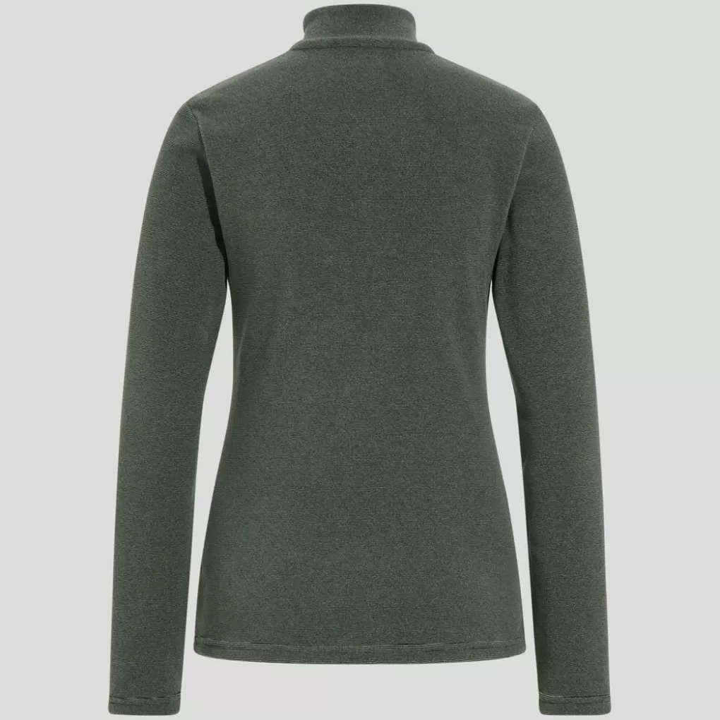 Odlo Damen Roy Mid Layer Mit Halbreisverschluss Matte Green - Black Clearance