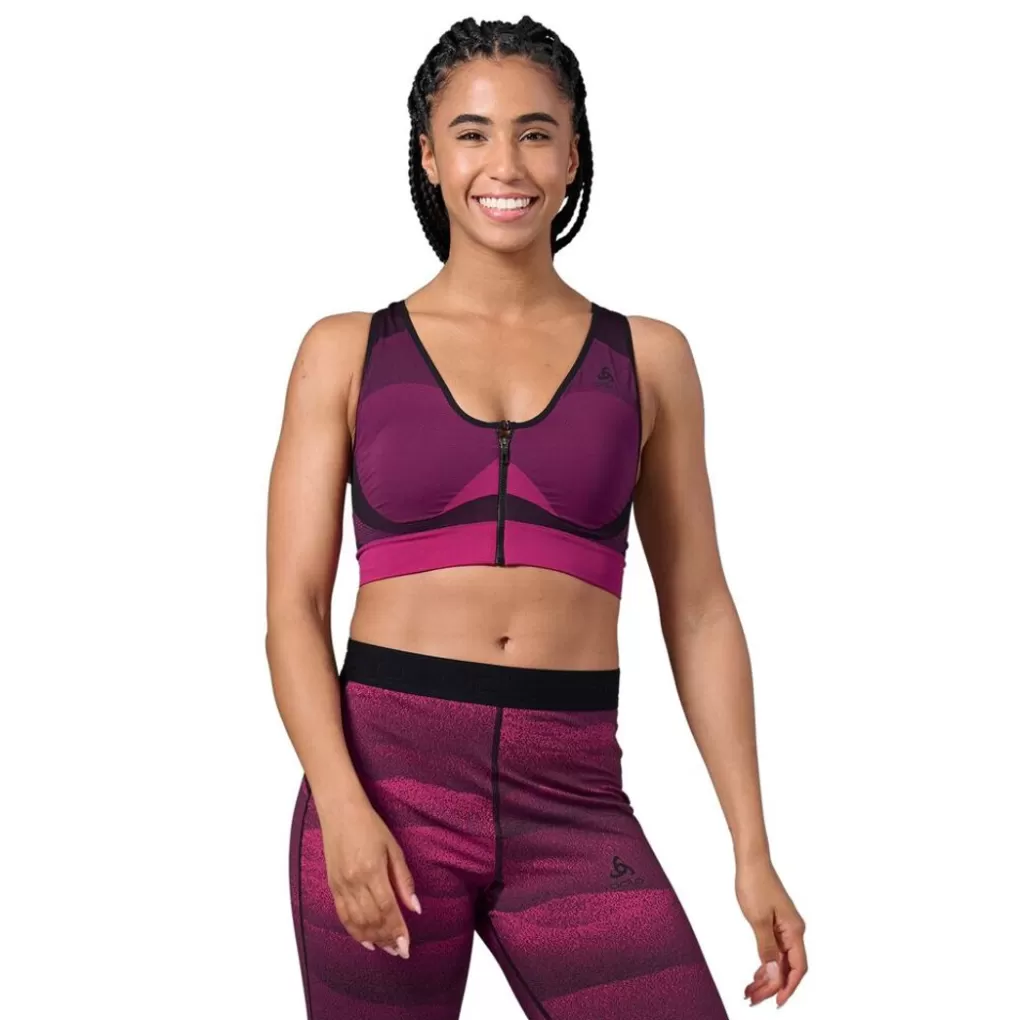 Odlo Damen Seamless High Sport-Bralette Black - Festival Fuchsia Best