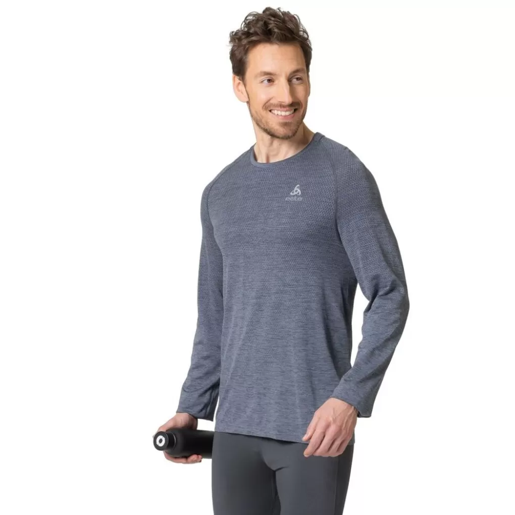 Odlo Essentials Naadloos Hardloopshirt Met Lange Mouwen Folkstone Gray Melange Shop