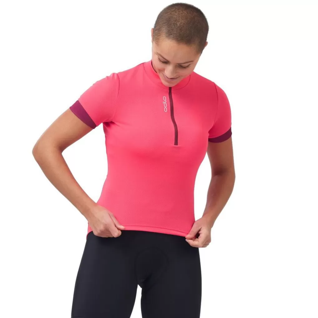 Odlo Essentials Radtrikot Mit Halbreisverschluss Paradise Pink - Raspberry Fudge Cheap