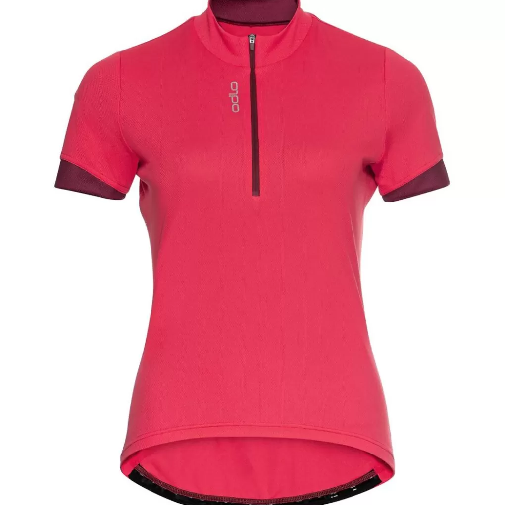 Odlo Essentials Radtrikot Mit Halbreisverschluss Paradise Pink - Raspberry Fudge Cheap