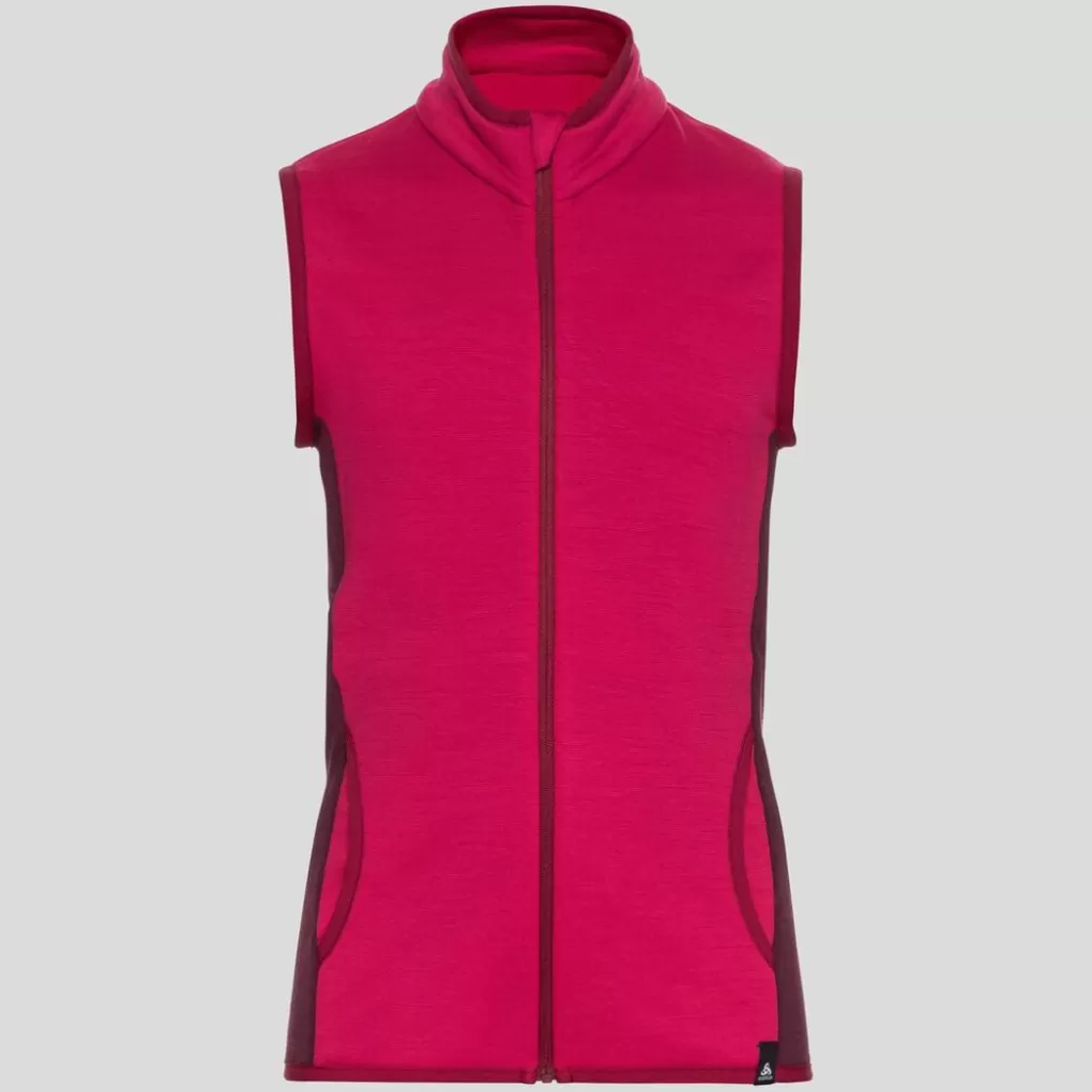 Odlo Kimi Wollen Stretch Fleece Shirt Uit De Weact-Kindercollectie Cerise - Winetasting Clearance