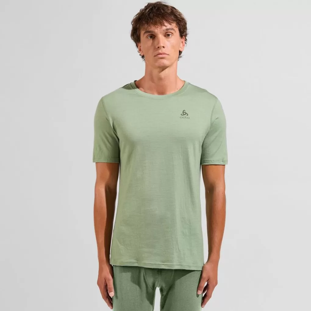 Odlo Natural Merino 200 Basislaag T-Shirt Met Ronde Hals Matte Green Discount