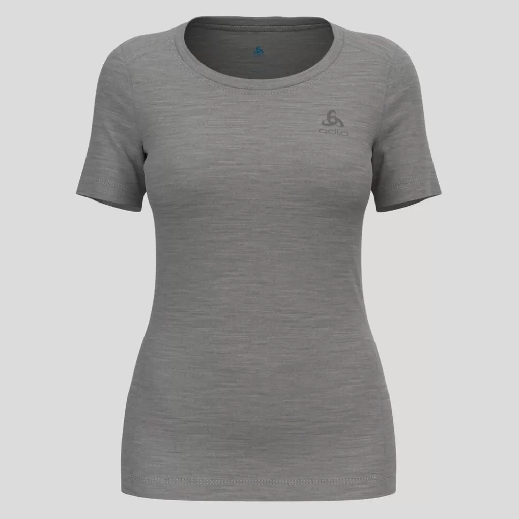 Odlo Natural Merino 200 Basislaag T-Shirt Met Ronde Hals Odlo Steel Grey Melange Outlet