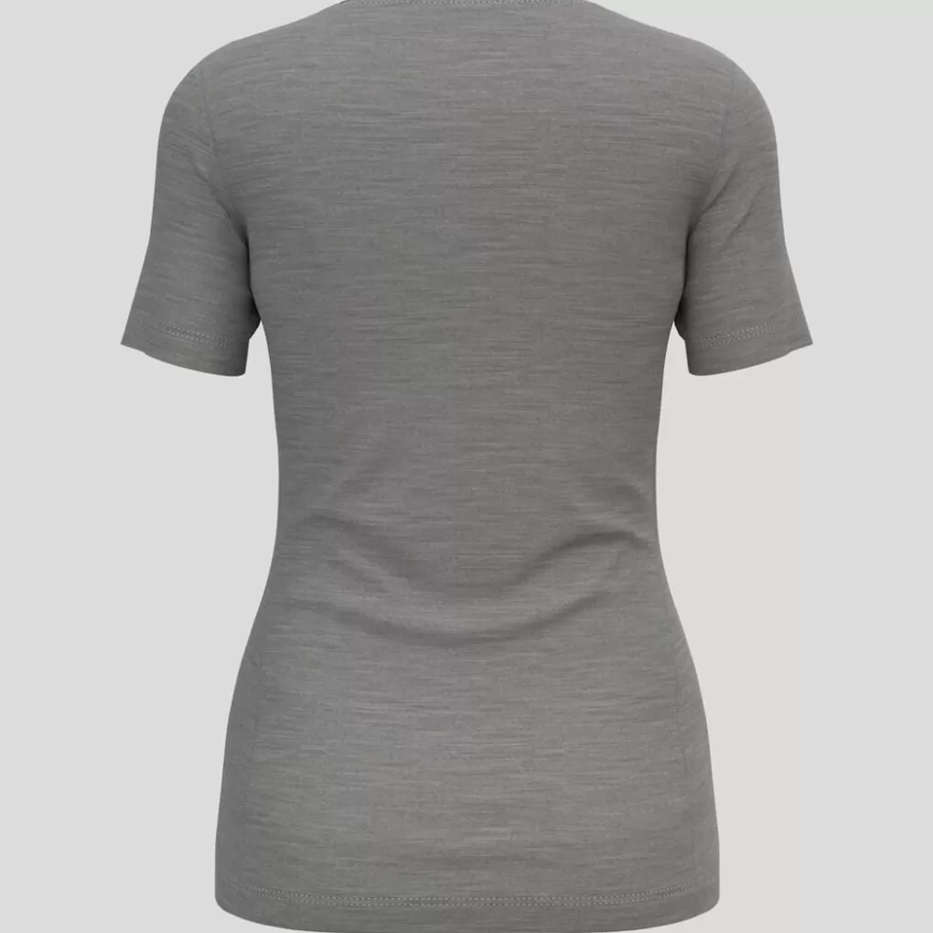 Odlo Natural Merino 200 Basislaag T-Shirt Met Ronde Hals Odlo Steel Grey Melange Outlet