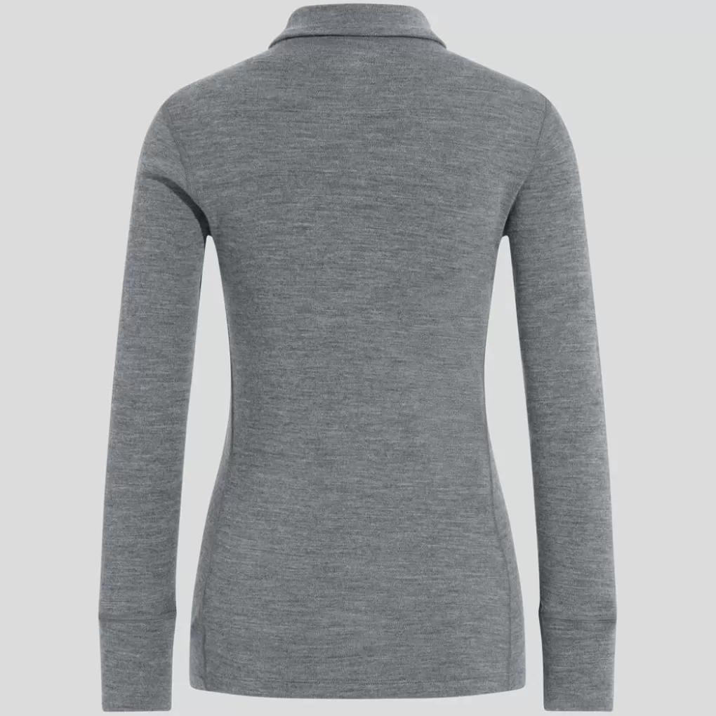 Odlo Natural Merino 260 Base Layer Mit Halbreissverschluss Odlo Steel Grey Melange Outlet