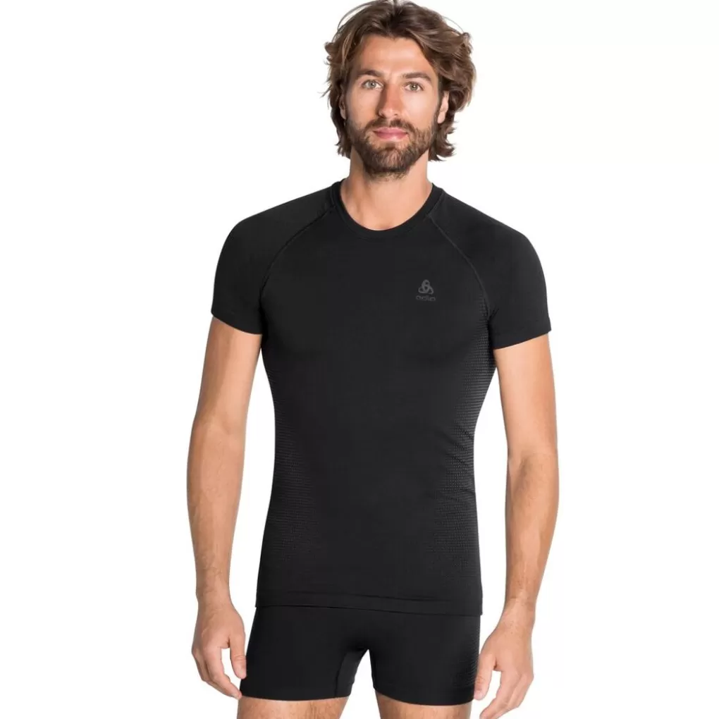 Odlo Performance Warm-Basislaag-T-Shirt Voor Heren Black - New Odlo Graphite Grey Hot