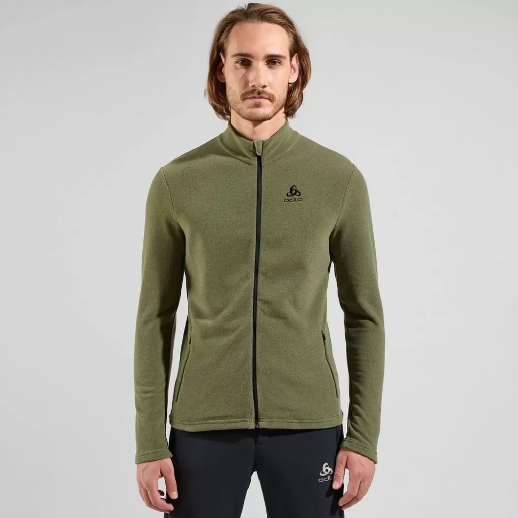 Odlo Roy-Tussenlaagtop Met Volledige Rits Voor Heren Matte Green - Deep Depths Cheap