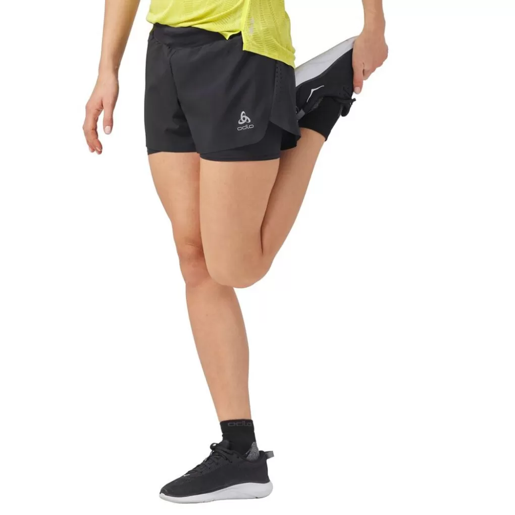 Odlo Zeroweight 3 Inch 2-In-1-Short Voor Dames Black Hot