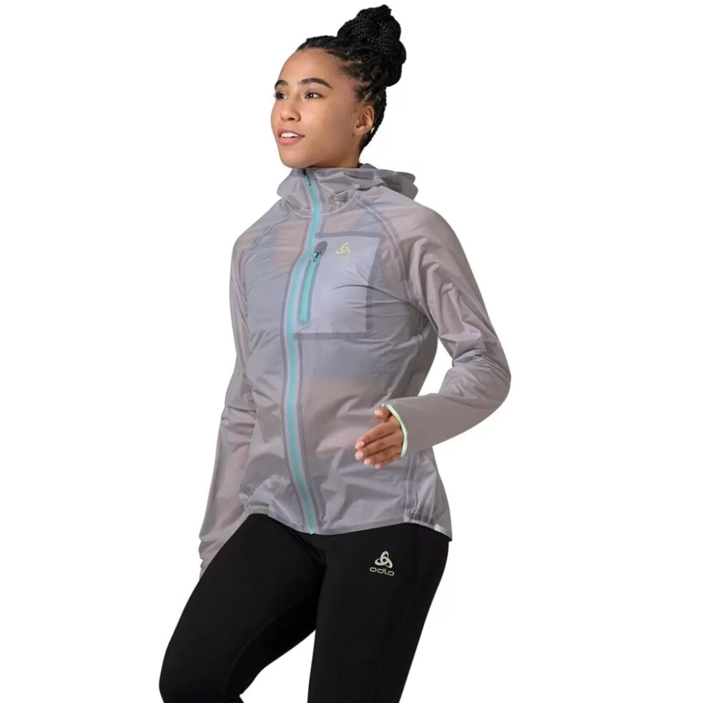 Odlo Zeroweight Dual Dry Performance Knit Waterdicht Hardloopjack Odlo Silver Grey - Polynya Shop