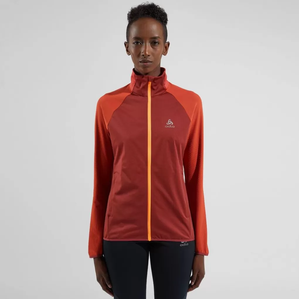 Odlo Zeroweight Warm Hybrid Hardloopjack Voor Dames Cinnabar - Spiced Apple Outlet